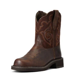 'Ariat' Women's 8" Fatbaby Heritage Tess Western Round Toe - Forest Brown / Jamocha -Shoes Boot Store S22 WMS WEST 10040264 3 4 front 1024x1024@2x
