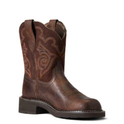 'Ariat' Women's 8" Fatbaby Heritage Tess Western Round Toe - Forest Brown / Jamocha -Shoes Boot Store S22 WMS WEST 10040264 medial 1024x1024@2x