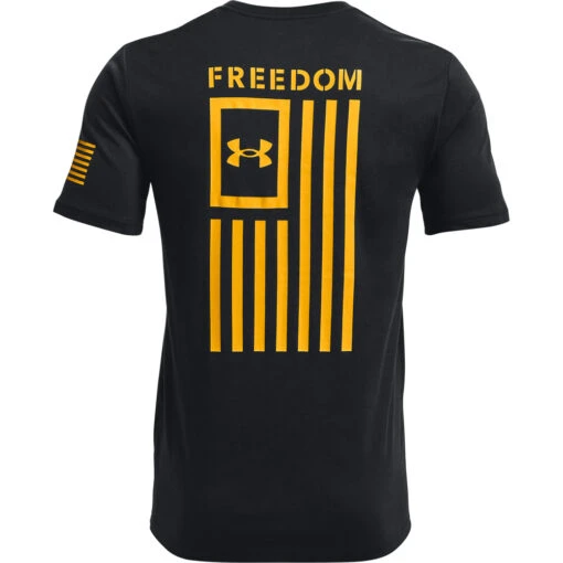 'Under Armour' Men's Freedom Flag T-Shirt - Black / Steeltown Gold -Shoes Boot Store s7.PS1370810